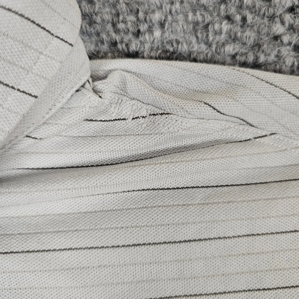 Lululemon Mens Evolution Polo Shirt L Gray Striped Short Sleeve Golf Athletic‎ - Picture 4 of 8